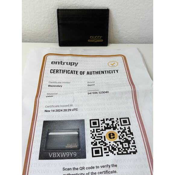GUCCI Black Leather Card Holder, Reg 330, with COA 100% Authenticated NEW - Picture 4 of 4